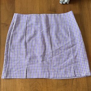 SHEIN Lavender Plaid Pencil Skirt and Crop Top